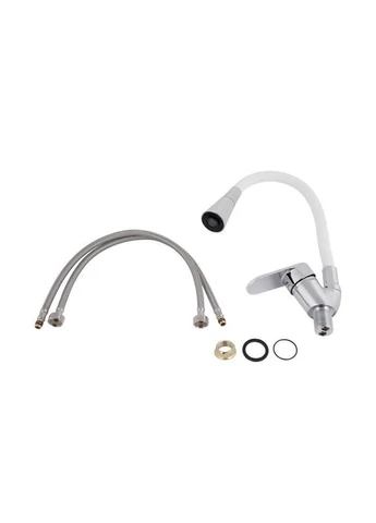 Смеситель для кухни Tani 008F3 с гибким изливом (k40) LDTAN008F3WCR37037 White / Chrome LIDZ (392912165)