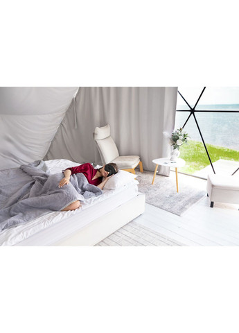 Подарунковий набір Чумацький Шлях: шовкова маска модель 3.1 + шовкова резинка для волосся розмір чорна (1223-02) Фабрика Тиші (369931782)