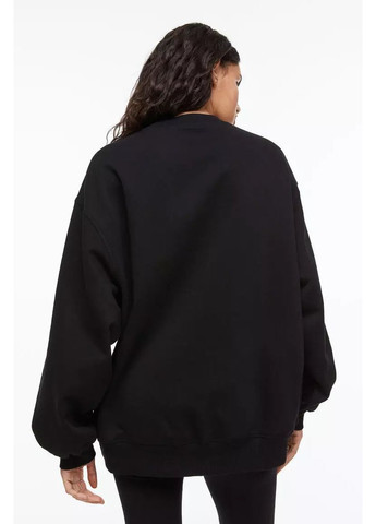 Черный свитшот оверсайз H&M однотонный (362699613)