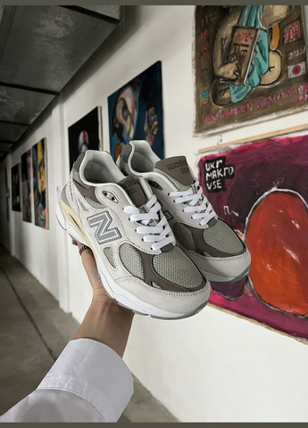 Кроссовки женские и мужские New Balance 990 grey brown | Нью Беланс 990 серые коричневые No Brand серые демисезоны (316663543)