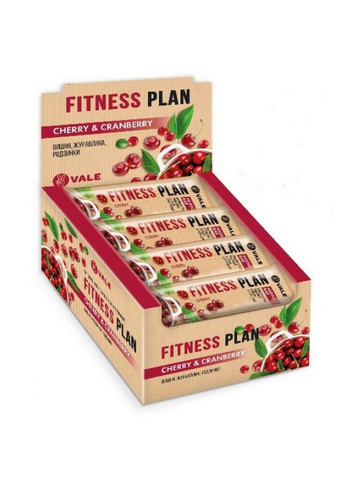 Батончик протеиновый Fitness Plan Muesli Bar - 30x30g Cherry Cranberry Vale (296617531)