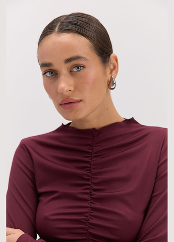 Жіночий лонгслів з драпіруванням спереду по центру Arjen (314454665)