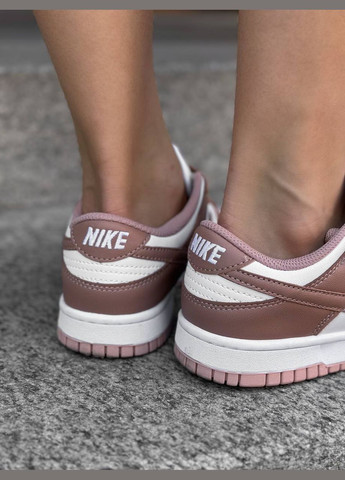Пудровые всесезонные кроссовки Vakko Nike SB Dunk Brown White