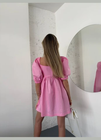 Розовое женское платье коттон No Brand