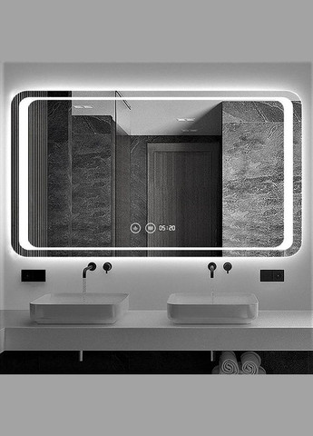 Дзеркало LED DE-M3031 80смх65см сенсорне включення + підігрів+ годинник / темп Dusel (316720404)