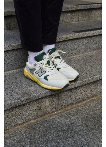 Серые демисезонные кроссовки мужские new balance 580 white green нью беланс 580 No Brand