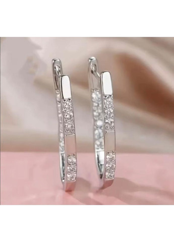 Сережки з камінчиками, сережки з камінцями, сережки конго, сережки кільця, сережки геометрія Fashion Jewelry (369724191)