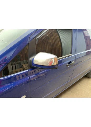 Накладки на дзеркала Vito 2010-2015 (2 шт) Турецька сталь для Mercedes Vito W639 рр CARMOS (389050133)
