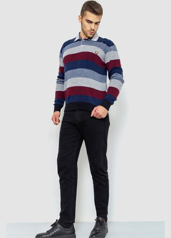 Комбинированный демисезонный свитер-обманка мужской в полоску, цвет бежево-горчичный, Ager