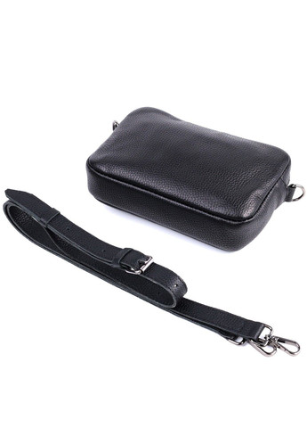 Класична сумка крос-боді із зернистої натуральної шкіри 22842 Чорна Shvigel (307053964)