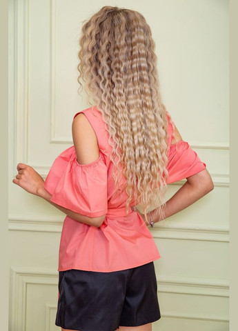 Персикова ошатна блуза з рюшею Fashion