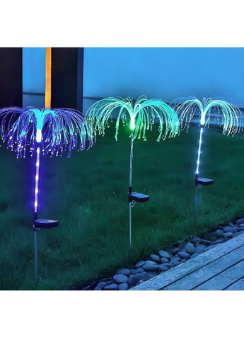 Комплект набір світлодіодні вуличні садові світильники на сонячній батареї з ефектом мерехтіння 2 штуки (481474-Prob) Медуза Unbranded (362144913)