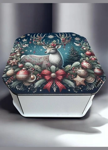 Новорічна коробка Подарункова коробка квадратна (ХДФ) 19x19x10 см. №6 No Brand (330774659)