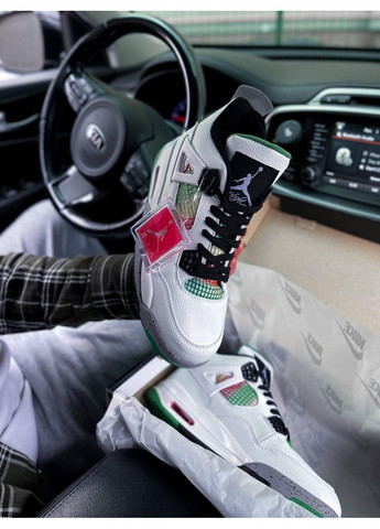 Сірі Осінні кросівки чоловічі nike air jordan 4 retro lucid green rasta найк аір джордан No Brand