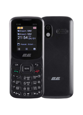 Мобильный телефон E180 2023 Black (688130251044) 2E (314608556)