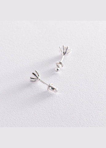 Серебряные серьги-пусеты с фианитами 12618 Oniks (264024220)