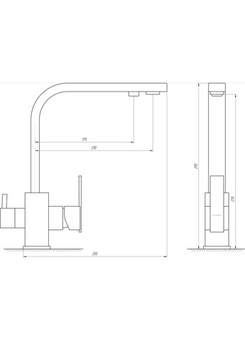 Змішувач для кухні під осмос LAZER GLLR-0111-1-ONIX Globus Lux (335040724)