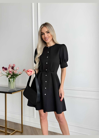 Черное праздничный, коктейльное, повседневный, кэжуал, вечернее женское нежное розовое платье с пуговицами в стиле олд мани, old money Україна