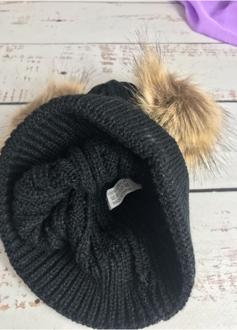 Шапка детская с помпонами FAS Черный (485) No Brand (366276916)