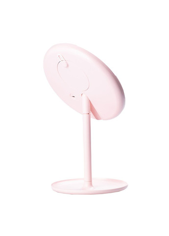 Дзеркало для макіяжу зі збільшенням та підсвічуванням Рожеве настільне кругле для візажу освітлення ProDobro (364192411)