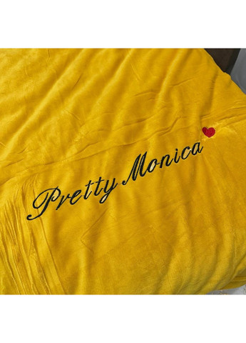 Велюровий набір постільної білизни євро розмір жовтий колір No Brand (367912392)