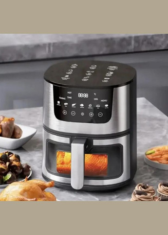 Аэрофритюрница сенсорная 4200Вт с регулировкой температуры без масла 8л черный (2104618535) Rainberg RB-2268 (331012966)