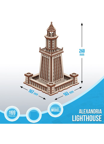 Деревянный 3d конструктор-пазл Александрийский маяк No Brand (295376497)