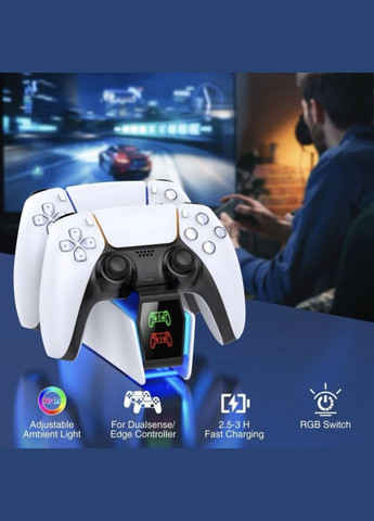 Зарядное устройство для DualSense док-станція PlayStation 5 PS5 Білий BEBONCOOL (338228732)