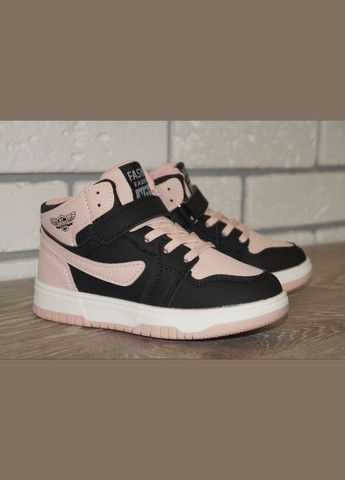 Хайтопи демісезонні дитячі / Черевики демісезонні дитячі чорні з рожевим BBT Fashion (300073553)