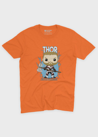 Оранжевая демисезонная футболка для мальчика с принтом супергероя - тор (ts001-1-ora-006-024-004-b) Modno