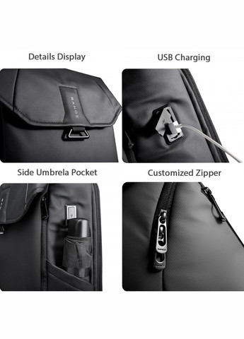 Рюкзак () 15.6 Rolltop" з USB + Type-C Bange BGS2575 Black (366288921)