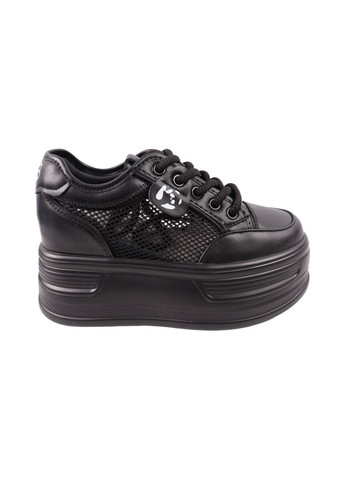 Чорні кеди жіночі чорні натуральна шкіра FARINNI 800-25LTSPF