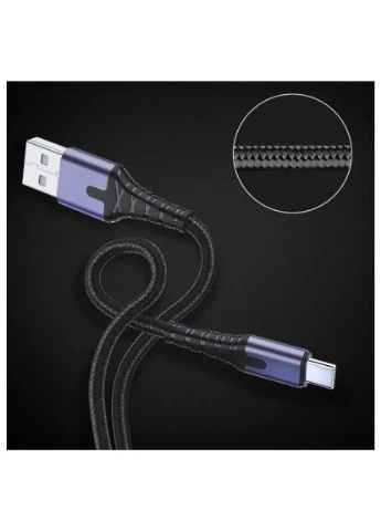 Дата кабель (EXCT-XGA0G) Essager USB 2.0 AM to USB-C 2.0m 3A LED black (388709702)