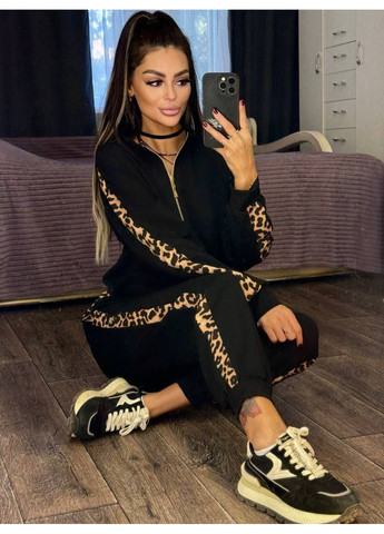 Спортивний Костюм Утеплений на флісі зі вставками анімалістичного принту лео No Brand (356670824)