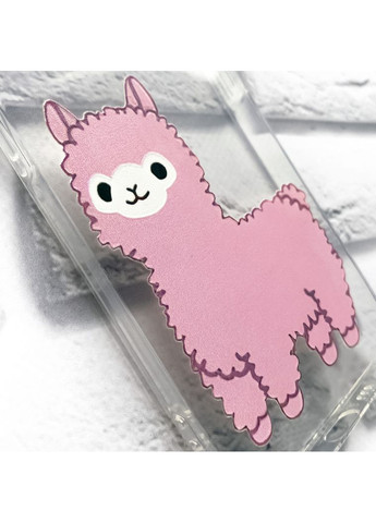 Чехол с утолщёнными углами на Xiaomi Redmi 14C / Poco C75 Лама розовая (принт 100) Creative (355395524)