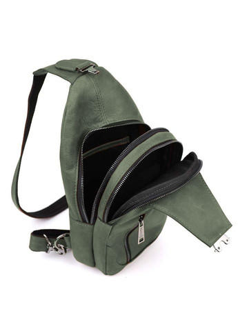 Мужской рюкзак слинг из лошадиной кожи RЕ-4004-3md зеленый TARWA (301907205)