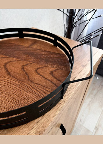 Таця Garret Plus металева з дерев'яною основою Nice & Cozy Metal Tray (280916352)