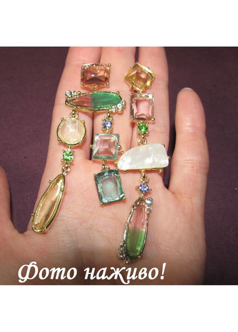 Разые длинные серьги цветные кристаллы, 2397 No Brand (362050373)