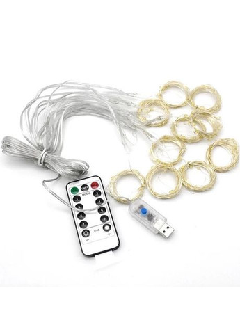 Світлодіодна Гірлянда штора 3*3 м 8 режимів роботи колір тепло-жовтий No Brand (313859914)