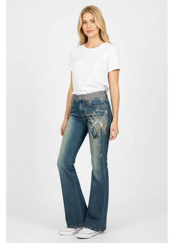 Женские винтажные клешеные джинсы S-1537 Синий Tantra - (364315608)