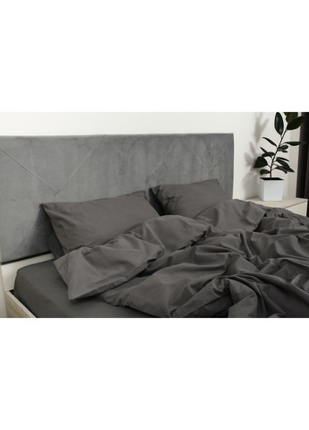 Комплект постільної білизни сімейний glux-1027 графіт наволочка 50x70 Amore (309003683)