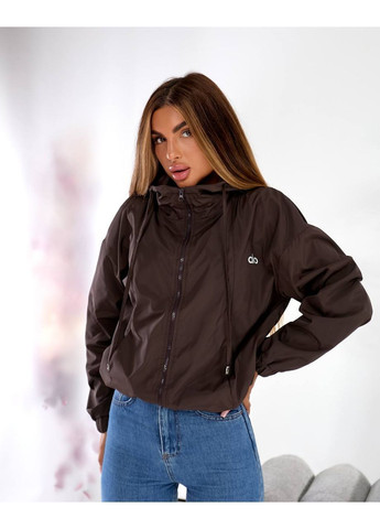 Коричнева демісезонна куртка жіноча ветровка No Brand