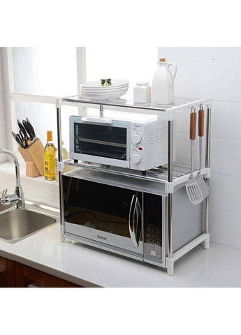 Кухонна полиця для мікрохвильової печі органайзер настільний етажерка стелаж на 2 яруси No Brand (360531927)