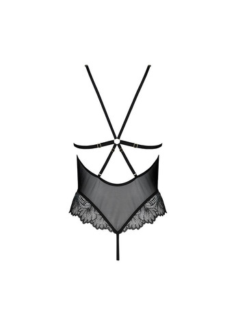 Сітчасте боді з мереживним ліфом DELIENA BODY black CherryLove Passion чорний еластан