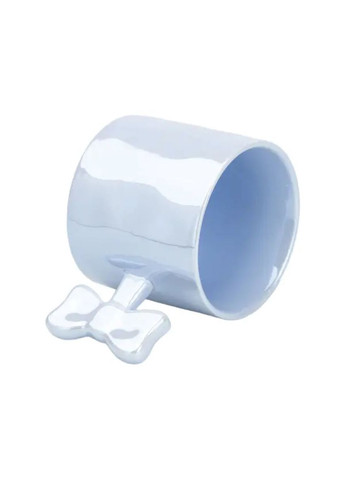 Чашка с ручкой в виде бантика керамическая 350 мл Голубая HP7185BL TS Kitchen (335810137)