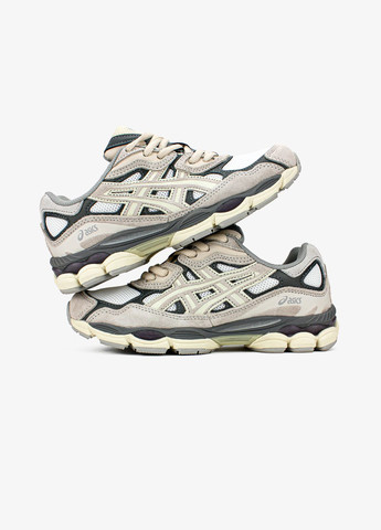 Сірі всесезон кросівки чоловічі і жіночі asics gel-nyc gray beige | асікс гель-нюк сірі бежеві No Brand