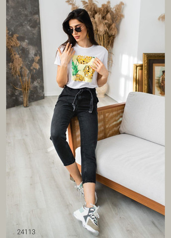 Джинси у вінтажному стилі з поясом Liton - (303775697)