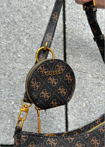 Жіноча сумка Guess 016 багет коричнева No Brand (302973217)