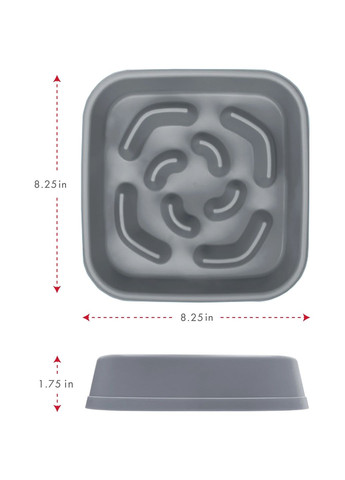 Миска Slow Maze Feeder Silicone 4 cup 960мл, для медленного кормления, светло-серая Dexas (364489030)