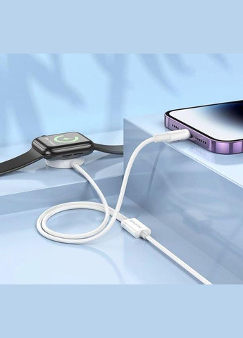 Кабель зарядное BQ22 2в-1 USB to Lightning / iWatch Qi 120 см белый Borofone (294205964)